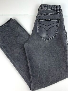 Rolla’s Classic Straight Leg High Waist Black Wash Jeans 26 Celeb Fav Western